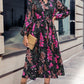 Jurk met bloemenprint en V-hals