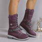 Solène® - Chaussure Thermiques Mi-mollet et Tricotées à Lacets et Fermeture Éclair Latérale Pour Femmes