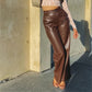 Diamante™ | High Waist Leren Broek