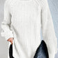 Cripes Dresden - Pull col roulé en coton avec manches raglan et ourlet fendu