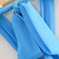 Cripes Criss-cross Licou Robe plissée bleue