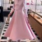 Effen kleur elegante jurk met strikken