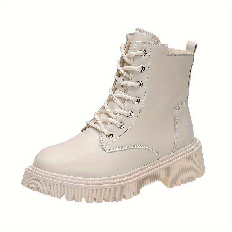 Veala | Trendy Dames Winter Combat Boots | IJzige Elegantie