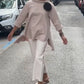 Elegante blouse met een onregelmatige snit en lange mouwen