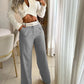 Ensemble deux pièces - Top et pantalon à revers Fashion