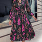 Jurk met bloemenprint en V-hals