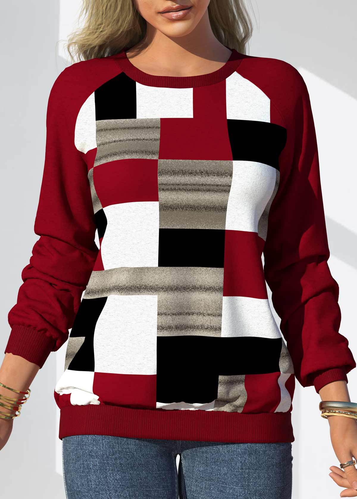 CRIPES - Karierter Pullover mit Rundhalsausschnitt