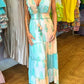 Robe longue multicolore à imprimé bohémien vintage