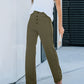 I Pantalon taille haute élastique
