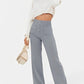 I Pantalon taille haute élastique