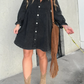 ROBE À MANCHES BOUFFANTES EN DENIM LAVÉ