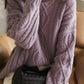 CRIPES - Pullover mit Stehkragen und Aran-Muster