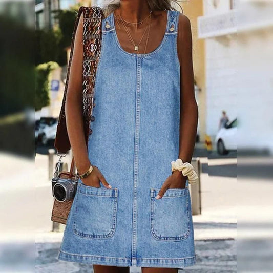 Cripes Denim Jumpsuit Mini Jupe