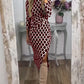 Robe fendue avec motif en écailles