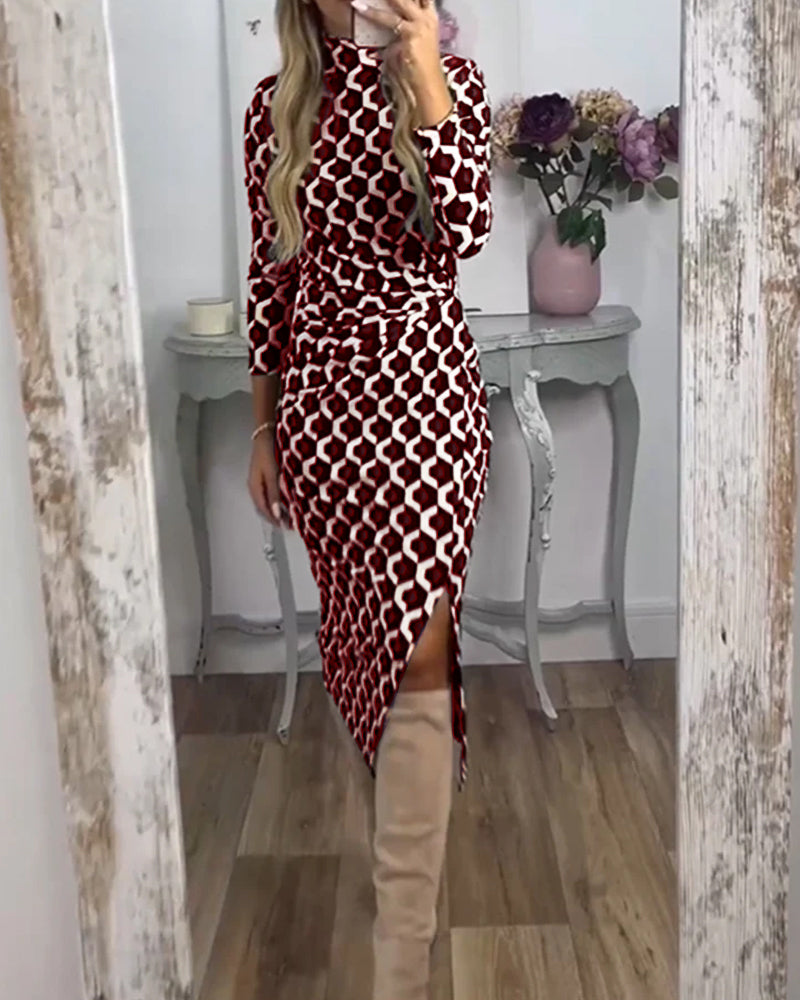 Robe fendue avec motif en écailles
