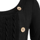 Layla | Comfy tuniek trui met effen knopen