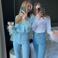 Lesley | Lange mouwen top met veren