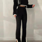 Sartoria™️ Randversierde jas & Casual broek Tweedelige sets
