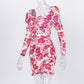 Juliet | Vol met bloem mini-jurk