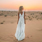 Isabelle | ZOMERSE RAYON WITTE JURK BOHO STRAND VESTIDOS