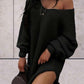 Marivic | Oversized gebreide off shoulder trui