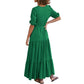 Robe Élégante Longue Bohême à Encolure en V Fendue