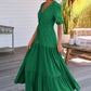 Robe Élégante Longue Bohême à Encolure en V Fendue