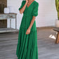 Robe Élégante Longue Bohême à Encolure en V Fendue