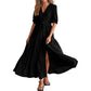 Robe Élégante Longue Bohême à Encolure en V Fendue