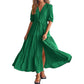 Robe Élégante Longue Bohême à Encolure en V Fendue