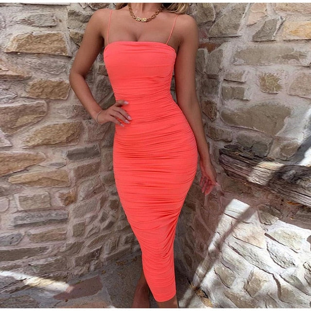 Leticia | Need You In My Life midi-jurk met ruches