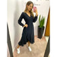 Robe Enveloppe Midi Poa Manches Vertes