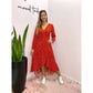 Robe Enveloppe Midi Poa Manches Vertes
