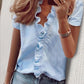 Blouse cripes à volants et col V