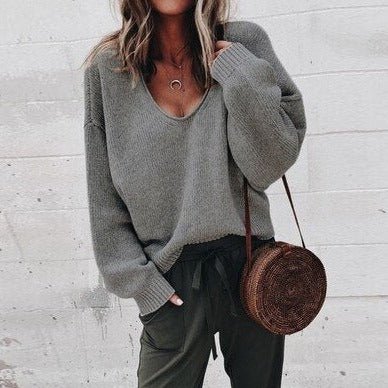 Pull ample en tricot à col en V Cripes